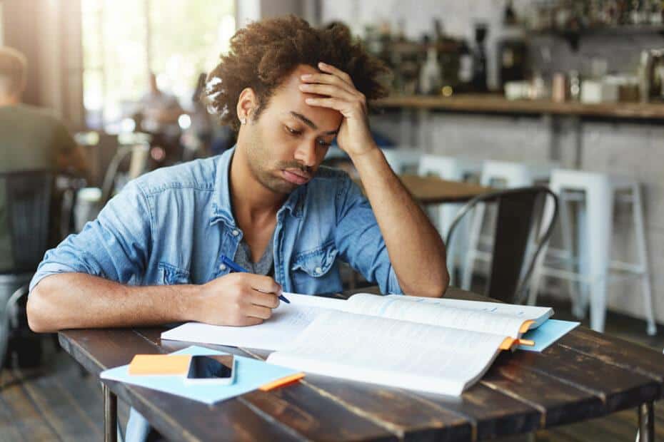 Man suffering from brain fog.
